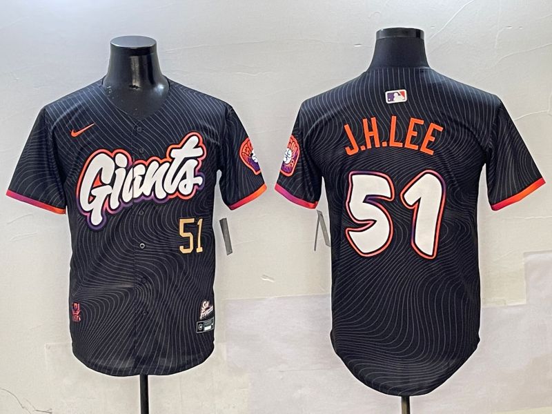 Men San Francisco Giants #51 J.H.Lee Black Second generation Joint Name Nike 2025 MLB Jersey style 3->san francisco giants->MLB Jersey